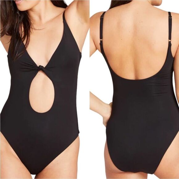 Andie Swim Black Santorini Keyhole Knot One Piece Swimsuit Sz M NWT - Picture 14 of 15